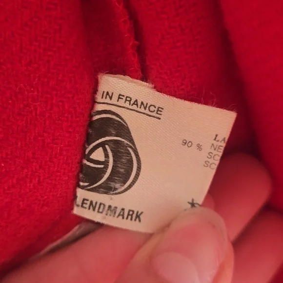 1980s Chester Weinberg Red Wool Blazer Sz L - Picture 6 of 11